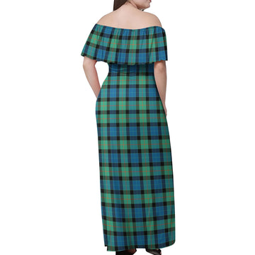 Gunn Ancient Tartan Off Shoulder Long Dress