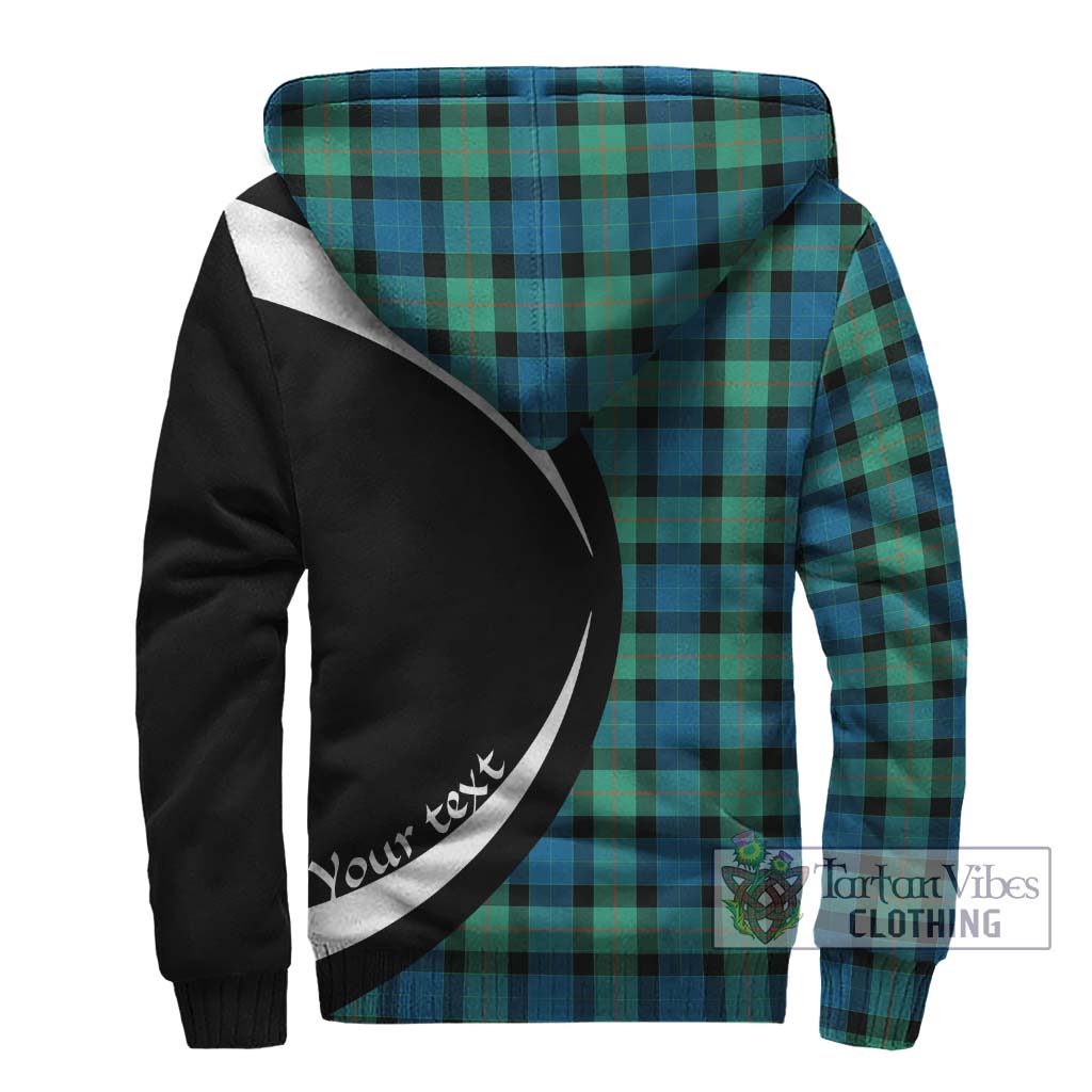 Gunn Ancient Tartan Sherpa Hoodie with Family Crest Circle Style - Tartan Vibes Clothing