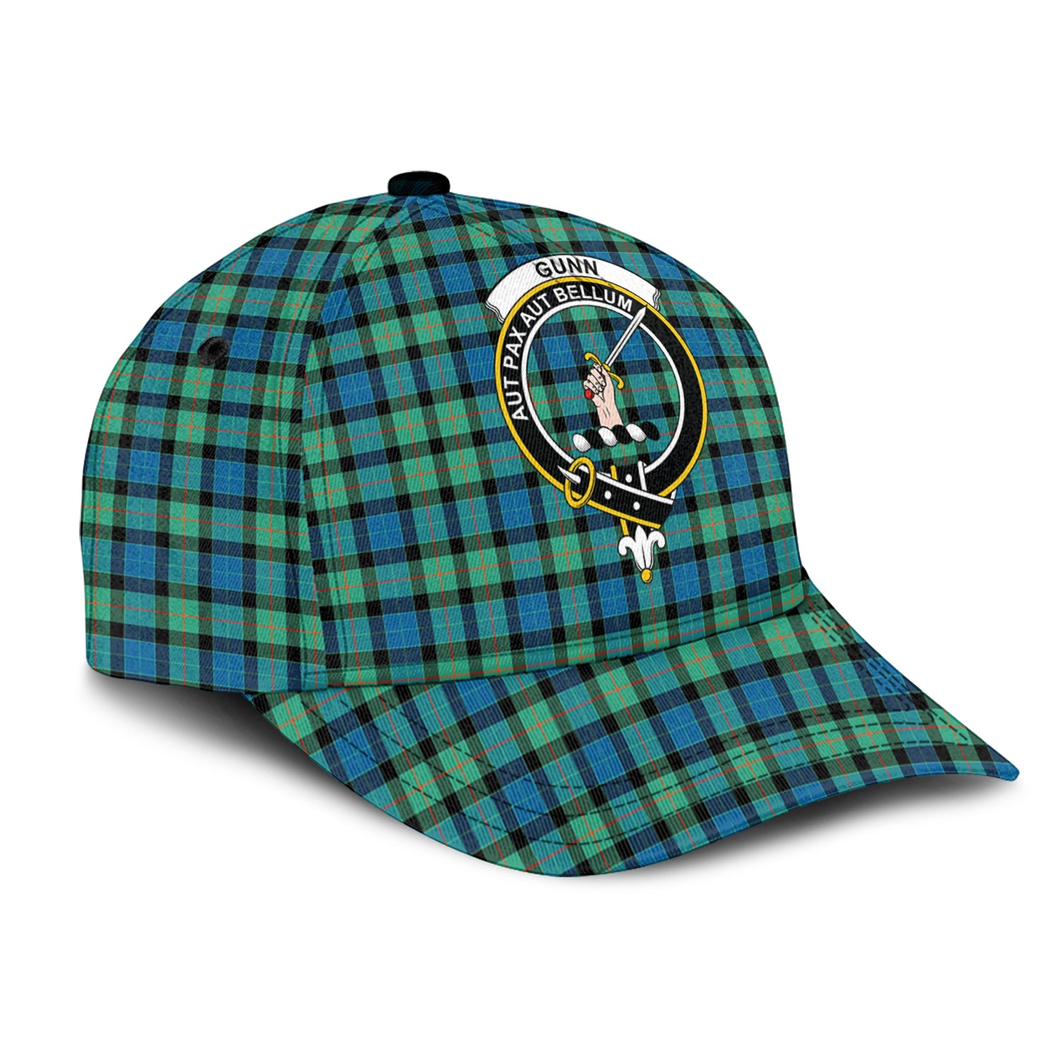 Gunn Ancient Tartan Classic Cap with Family Crest - Tartan Vibes Clothing