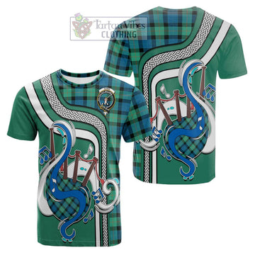 Gunn Ancient Tartan Cotton T-shirt with Epic Bagpipe Style