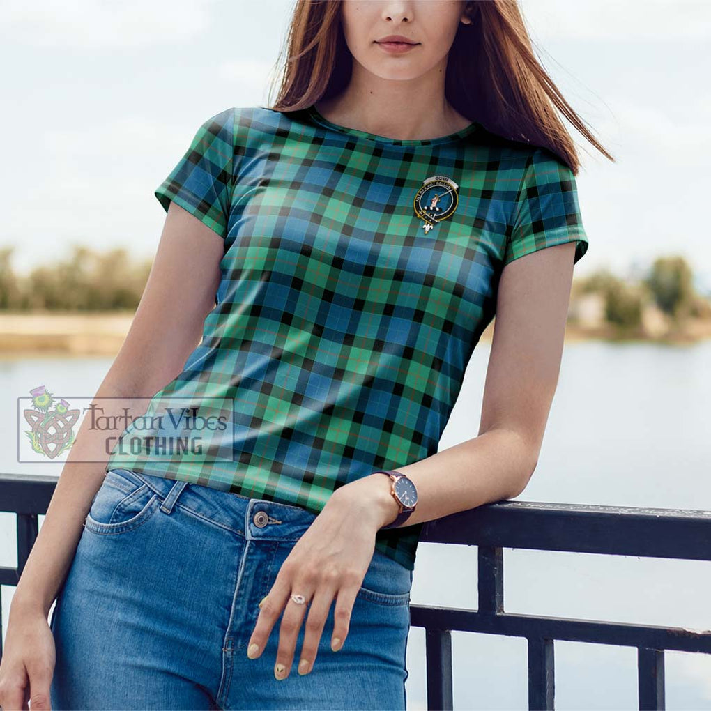 Gunn Ancient Tartan Cotton T-Shirt with Family Crest Women's Shirt - Tartanvibesclothing Shop