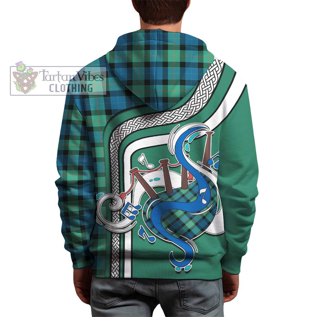 Gunn Ancient Tartan Hoodie with Epic Bagpipe Style - Tartanvibesclothing Shop