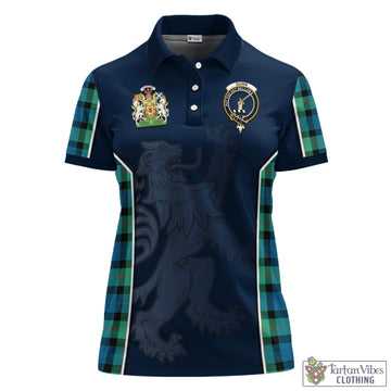 Gunn Ancient Tartan Women's Polo Shirt with Family Crest and Lion Rampant Vibes Sport Style