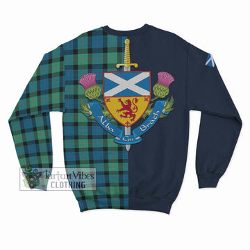 Gunn Ancient Tartan Sweatshirt Alba with Scottish Lion Royal Arm Half Style