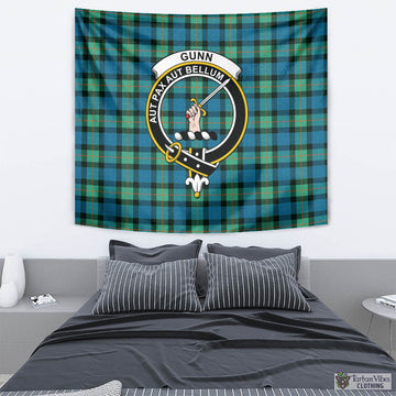 Gunn Ancient Tartan Tapestry Wall Hanging and Home Decor for Room with Family Crest