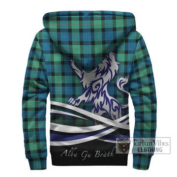 Gunn Ancient Tartan Sherpa Hoodie with Alba Gu Brath Regal Lion Emblem