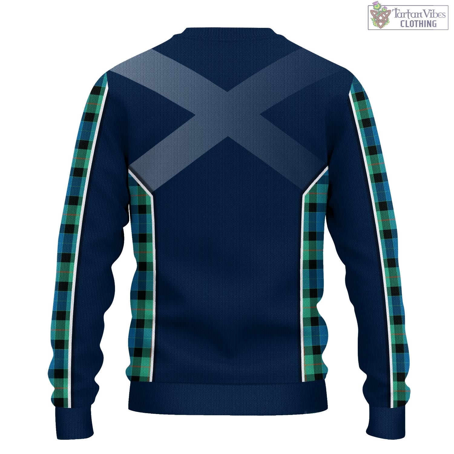 Tartan Vibes Clothing Gunn Ancient Tartan Knitted Sweatshirt with Family Crest and Scottish Thistle Vibes Sport Style