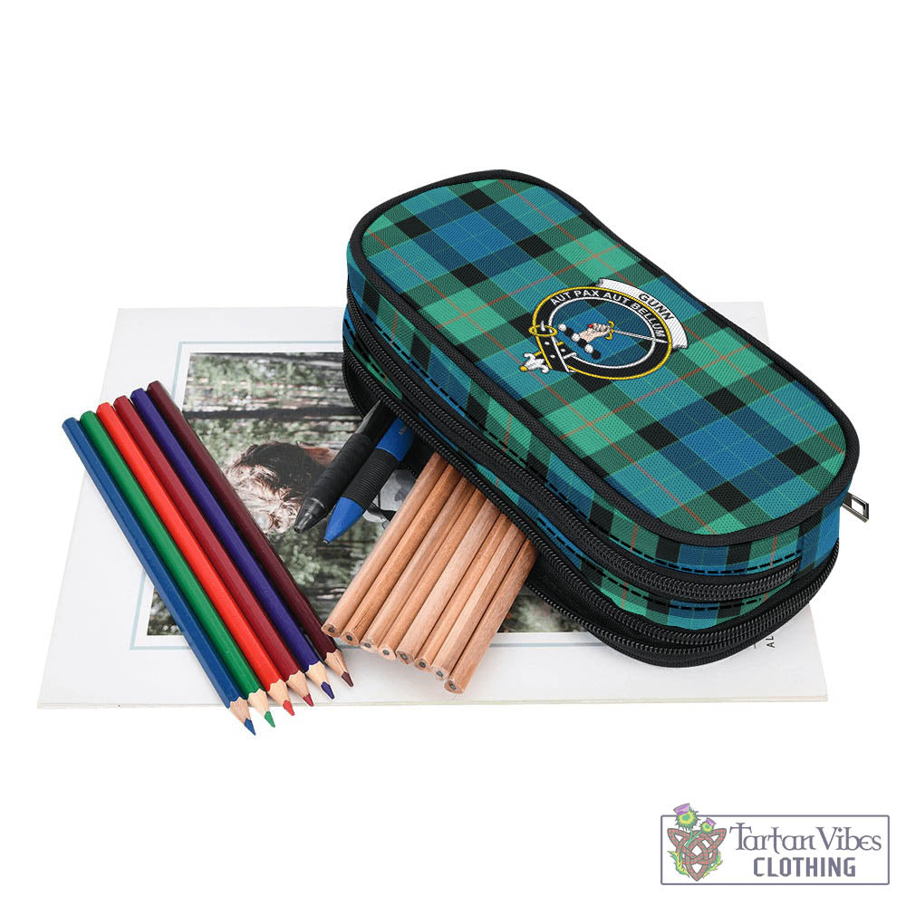 Tartan Vibes Clothing Gunn Ancient Tartan Pen and Pencil Case with Family Crest