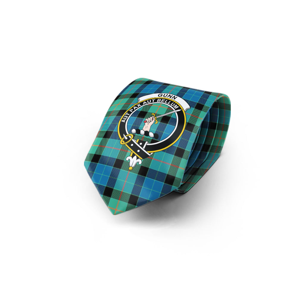 Gunn Ancient Tartan Classic Necktie with Family Crest - Tartan Vibes Clothing