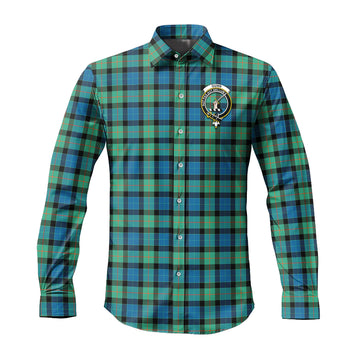 Gunn Ancient Tartan Long Sleeve Button Up Shirt with Family Crest