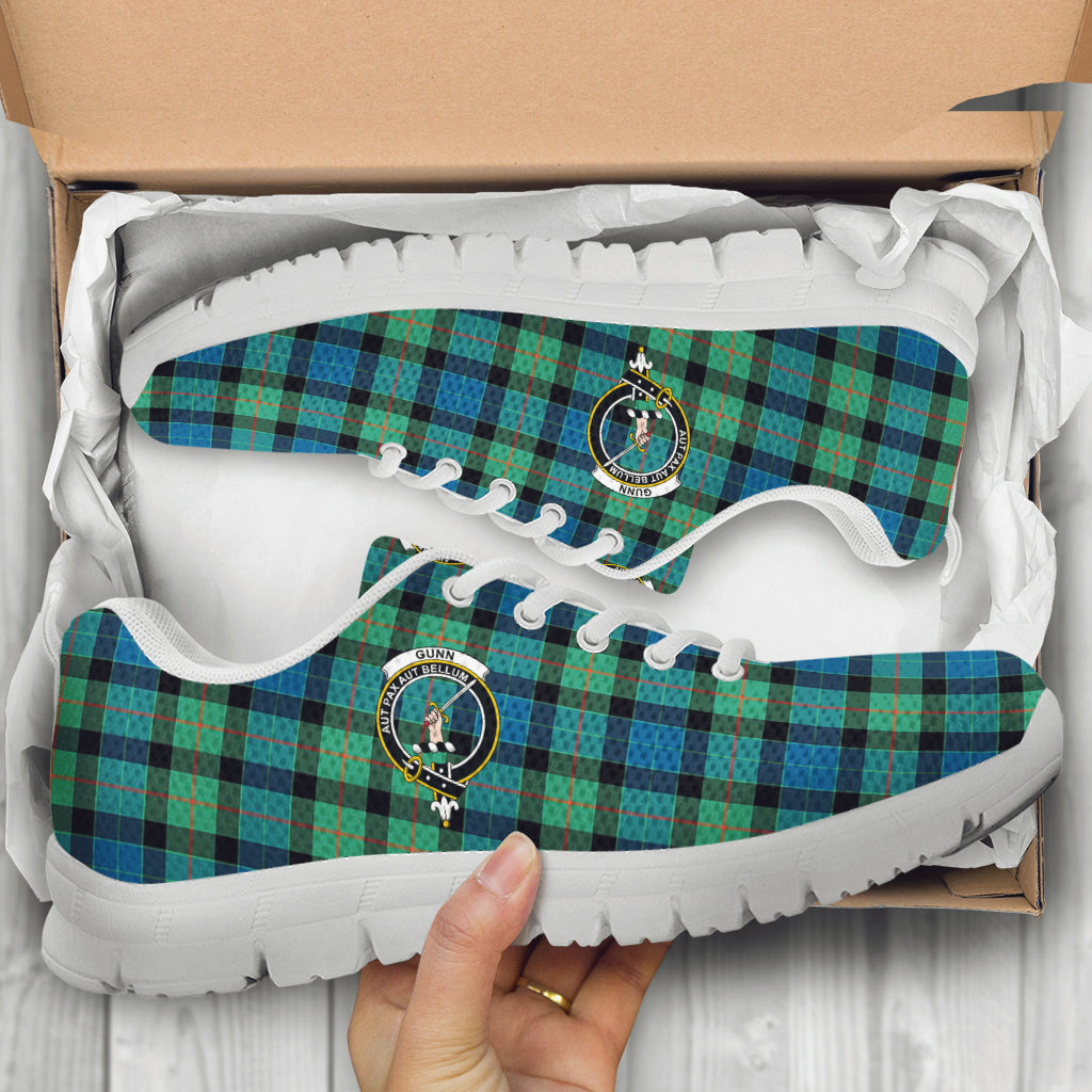 Gunn Ancient Tartan Sneakers with Family Crest - Tartan Vibes Clothing