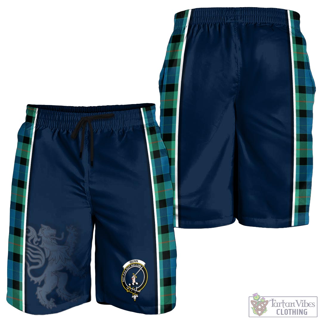 Tartan Vibes Clothing Gunn Ancient Tartan Men's Shorts with Family Crest and Lion Rampant Vibes Sport Style