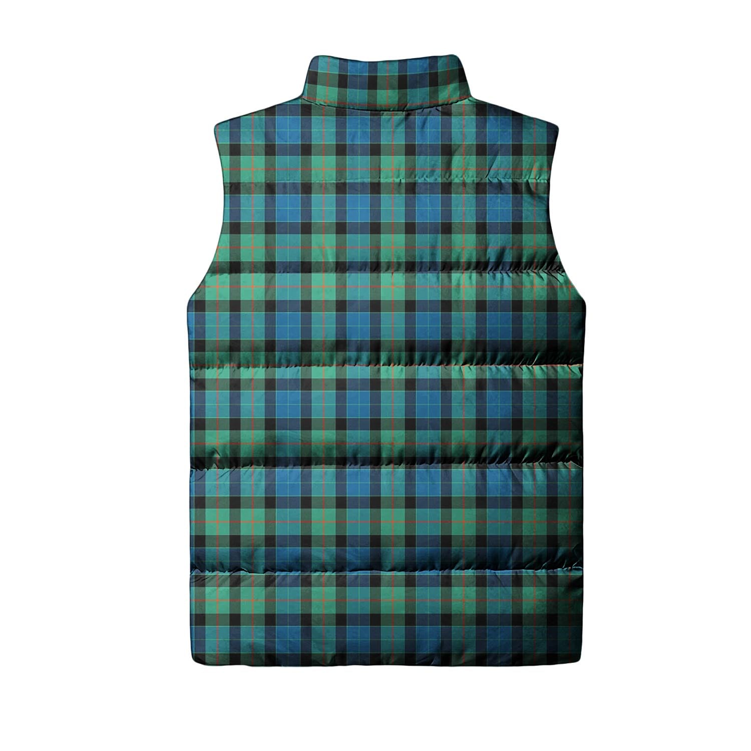 Gunn Ancient Tartan Sleeveless Puffer Jacket with Family Crest - Tartanvibesclothing