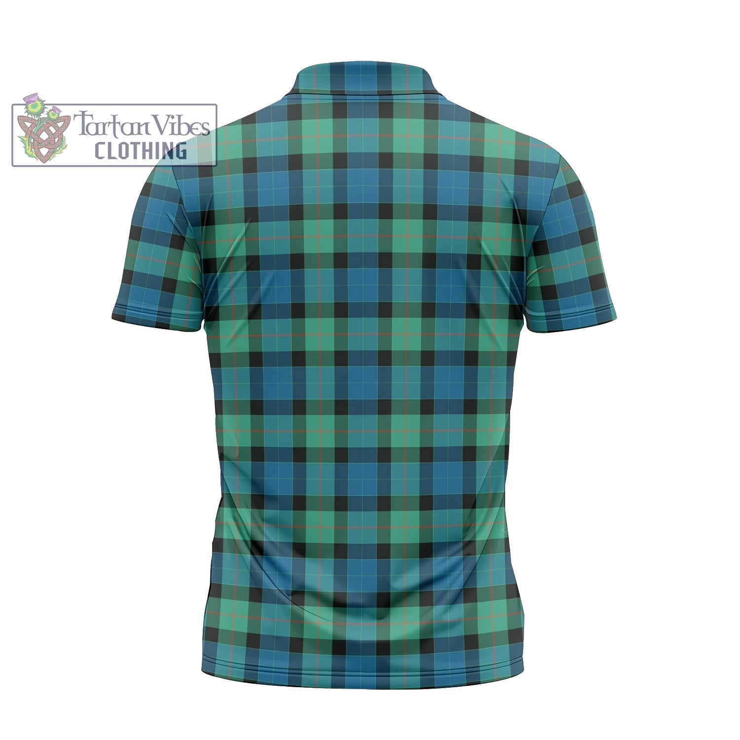 Tartan Vibes Clothing Gunn Ancient Tartan Zipper Polo Shirt with Family Crest