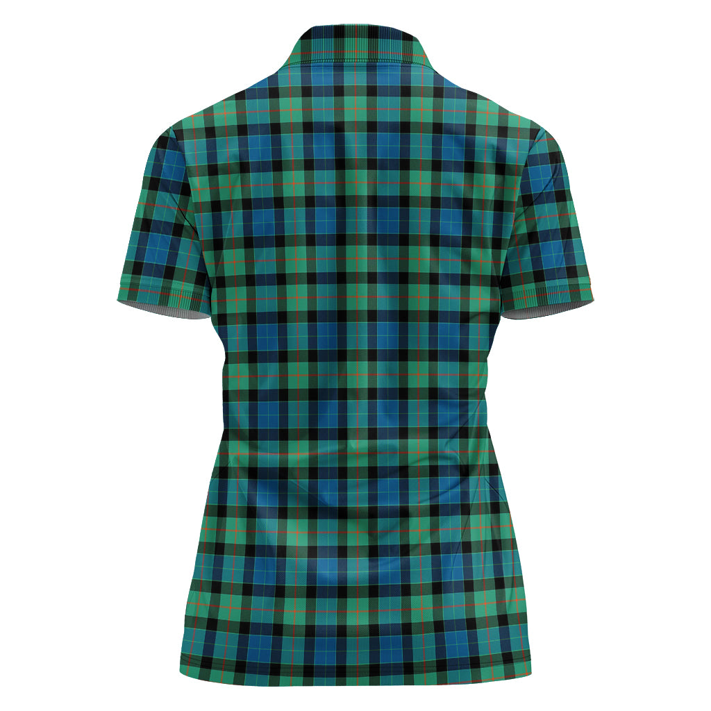 Gunn Ancient Tartan Polo Shirt with Family Crest For Women - Tartan Vibes Clothing