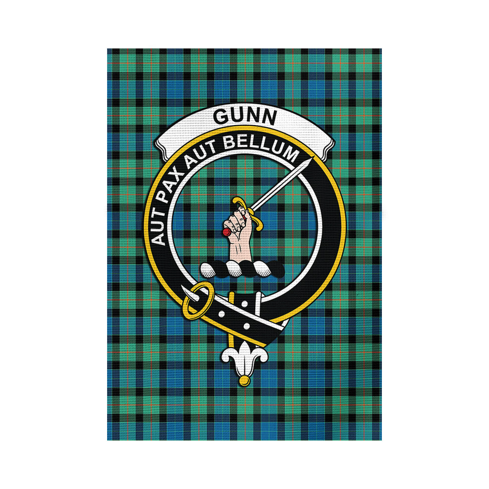 Gunn Ancient Tartan Flag with Family Crest - Tartan Vibes Clothing