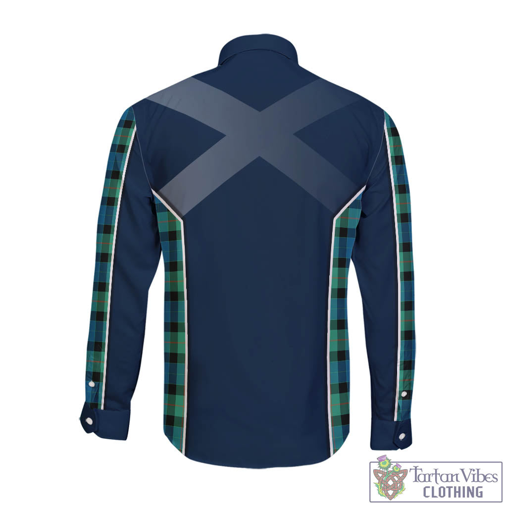 Tartan Vibes Clothing Gunn Ancient Tartan Long Sleeve Button Up Shirt with Family Crest and Lion Rampant Vibes Sport Style