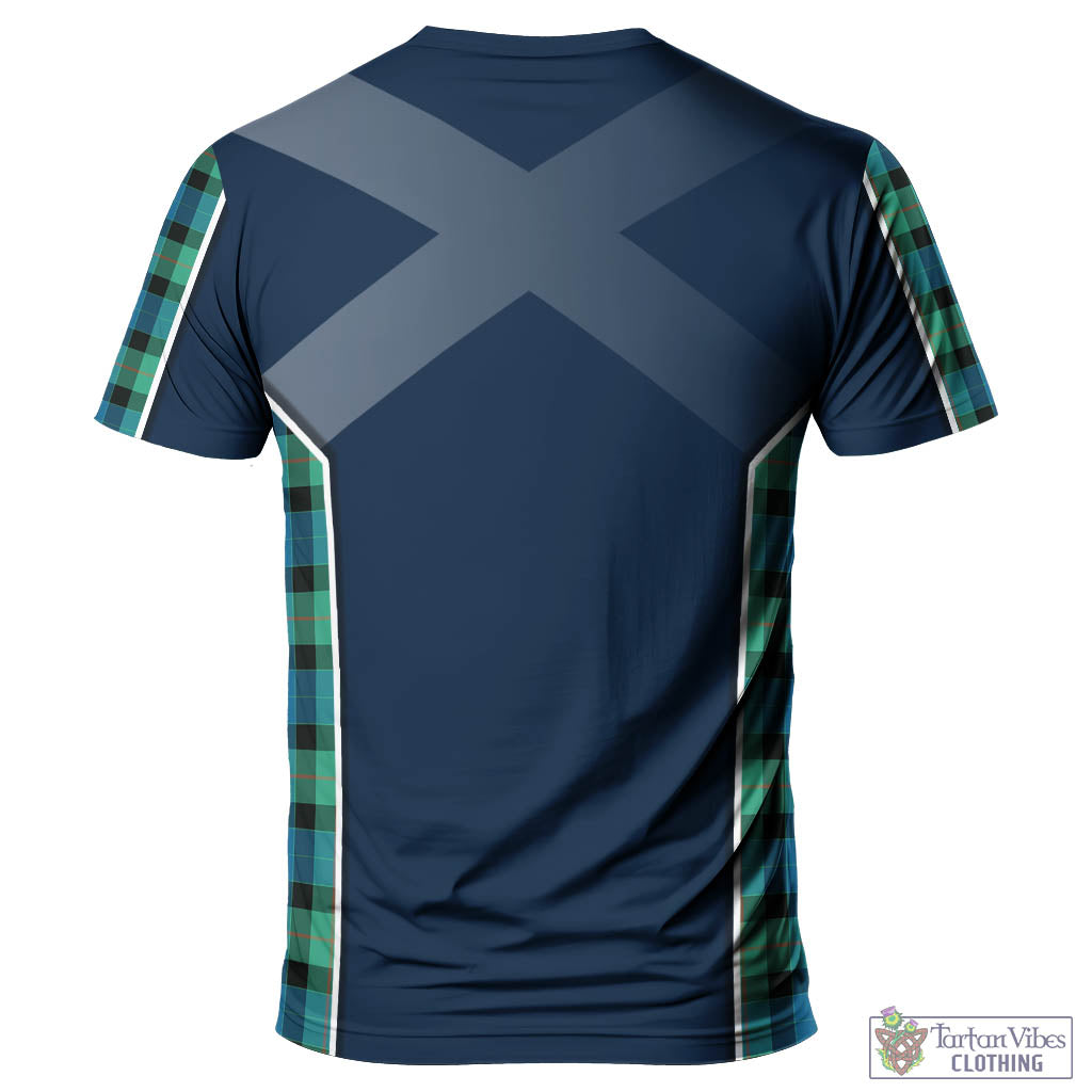 Tartan Vibes Clothing Gunn Ancient Tartan T-Shirt with Family Crest and Scottish Thistle Vibes Sport Style