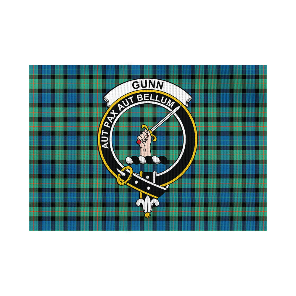 Gunn Ancient Tartan Flag with Family Crest - Tartan Vibes Clothing