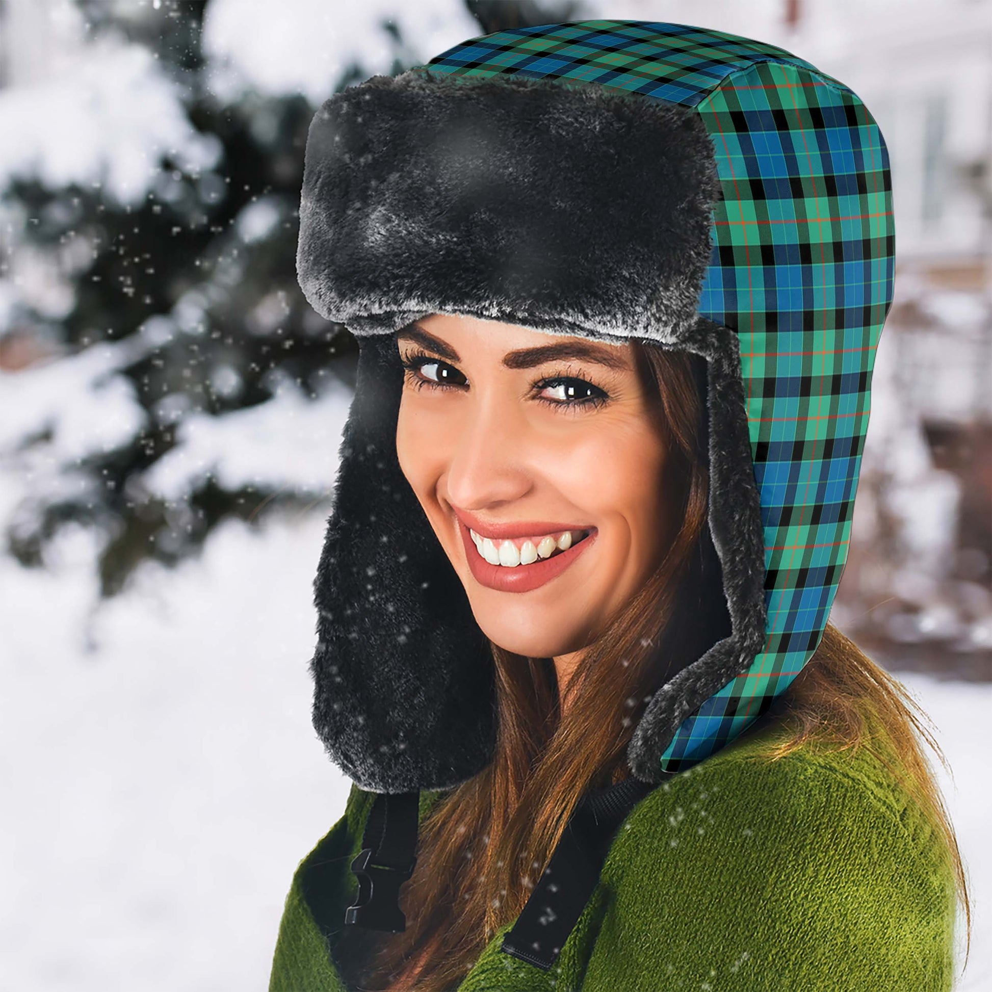 Gunn Ancient Tartan Winter Trapper Hat - Tartanvibesclothing