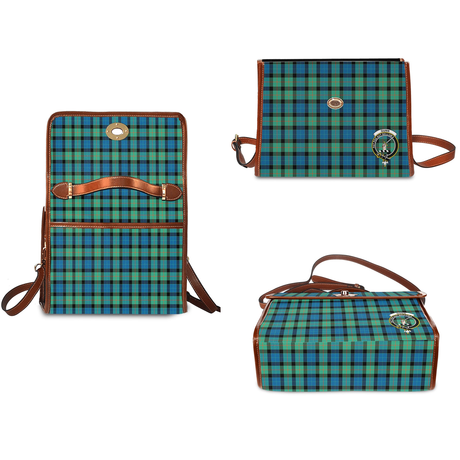 gunn-ancient-tartan-leather-strap-waterproof-canvas-bag-with-family-crest