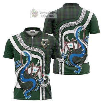 Gunn Logan Tartan Zipper Polo Shirt with Epic Bagpipe Style