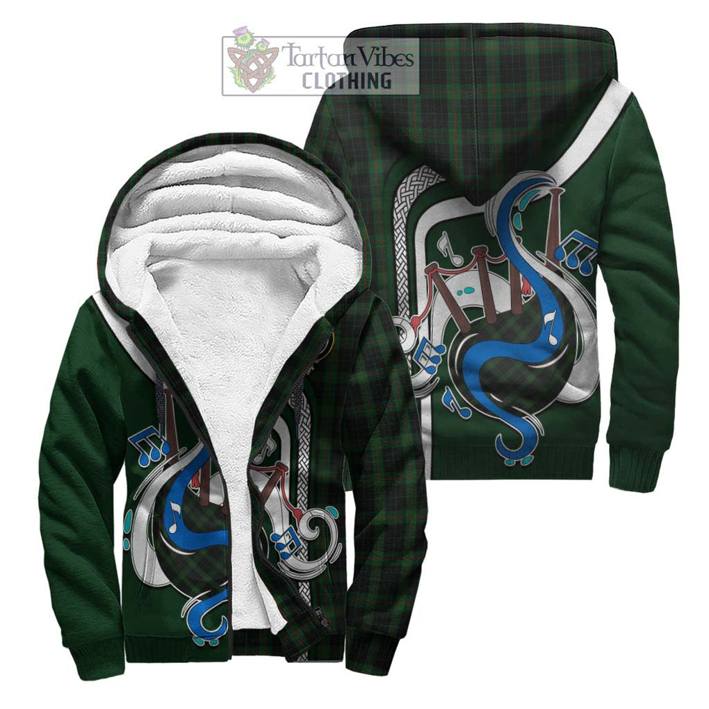 Gunn Logan Tartan Sherpa Hoodie with Epic Bagpipe Style Unisex S - Tartanvibesclothing Shop