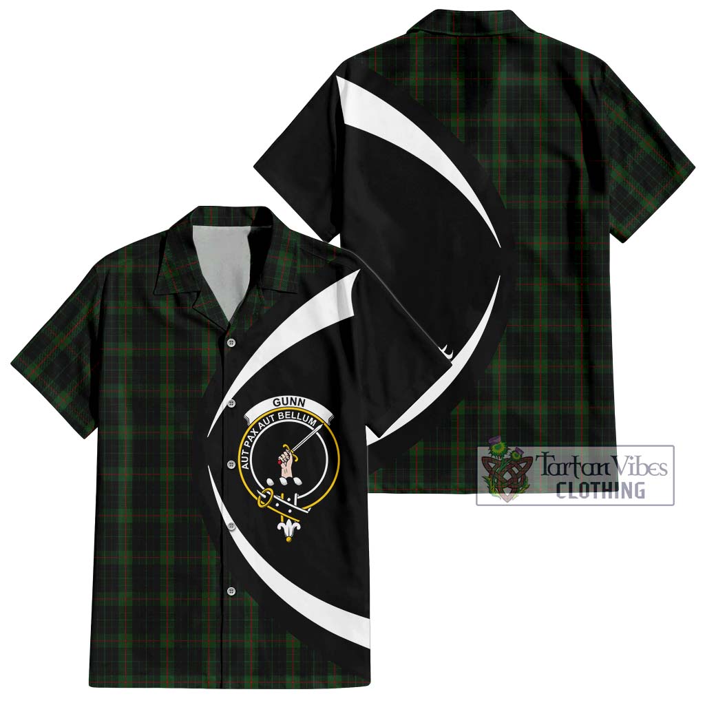 Tartan Vibes Clothing Gunn Logan Tartan Short Sleeve Button Up with Family Crest Circle Style