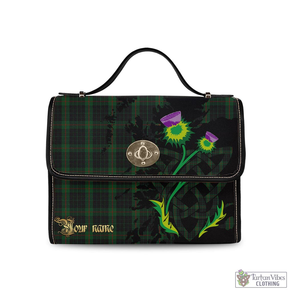 Tartan Vibes Clothing Gunn Logan Tartan Waterproof Canvas Bag with Scotland Map and Thistle Celtic Accents