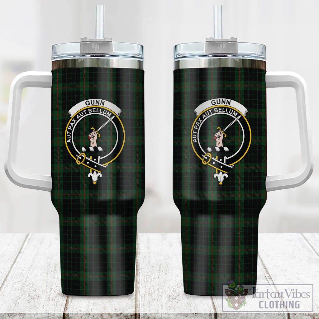 Tartan Vibes Clothing Gunn Logan Tartan and Family Crest Tumbler with Handle