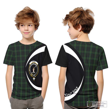 Gunn Logan Tartan Kid T-Shirt with Family Crest Circle Style