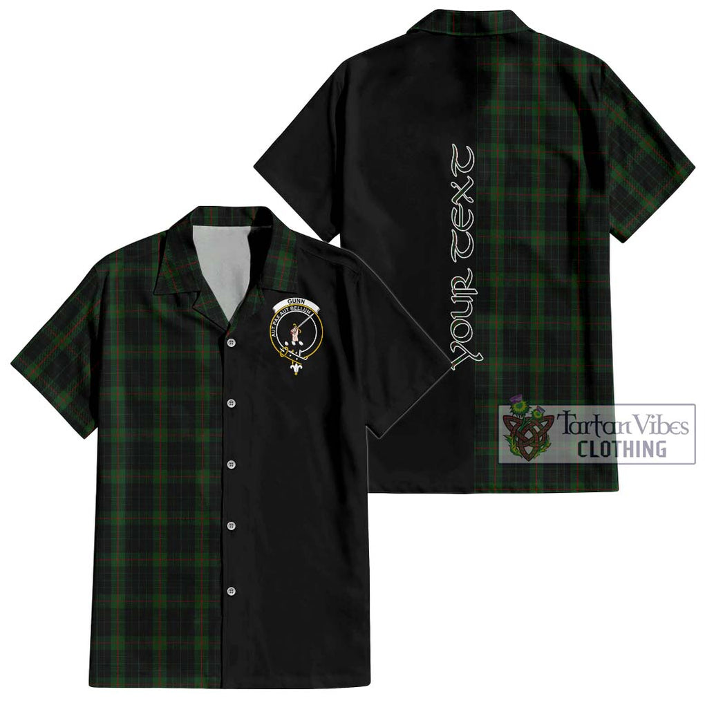 Gunn Logan Tartan Short Sleeve Button Shirt with Family Crest and Half Of Me Style Kid - Tartanvibesclothing Shop