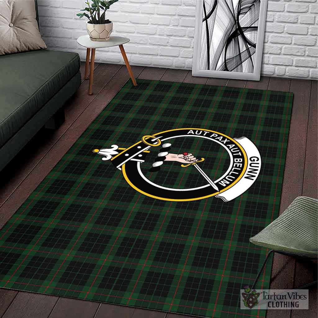 Tartan Vibes Clothing Gunn Logan Tartan Area Rug with Family Crest