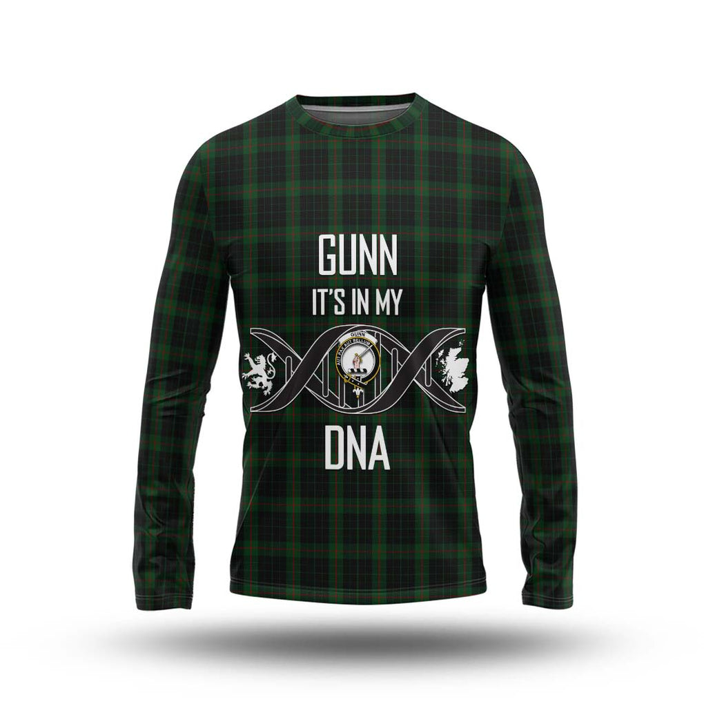 Gunn Logan Tartan Long Sleeve T-Shirt with Family Crest DNA In Me Style Unisex - Tartanvibesclothing Shop