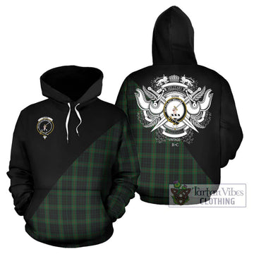 Gunn Logan Tartan Hoodie with Family Crest and Military Logo Style