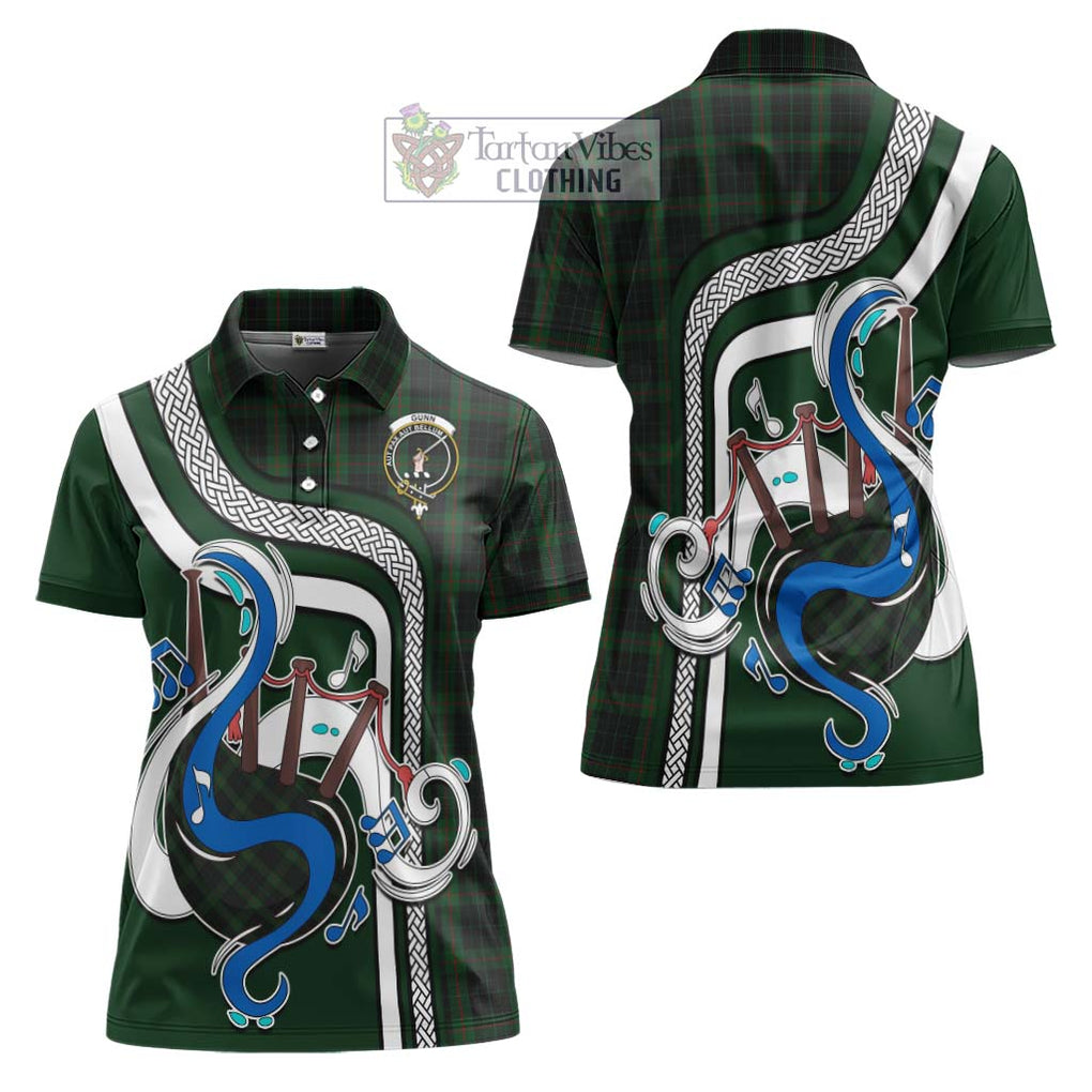 Gunn Logan Tartan Women's Polo Shirt with Epic Bagpipe Style Women - Tartanvibesclothing Shop