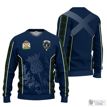 Gunn Logan Tartan Knitted Sweatshirt with Family Crest and Scottish Thistle Vibes Sport Style