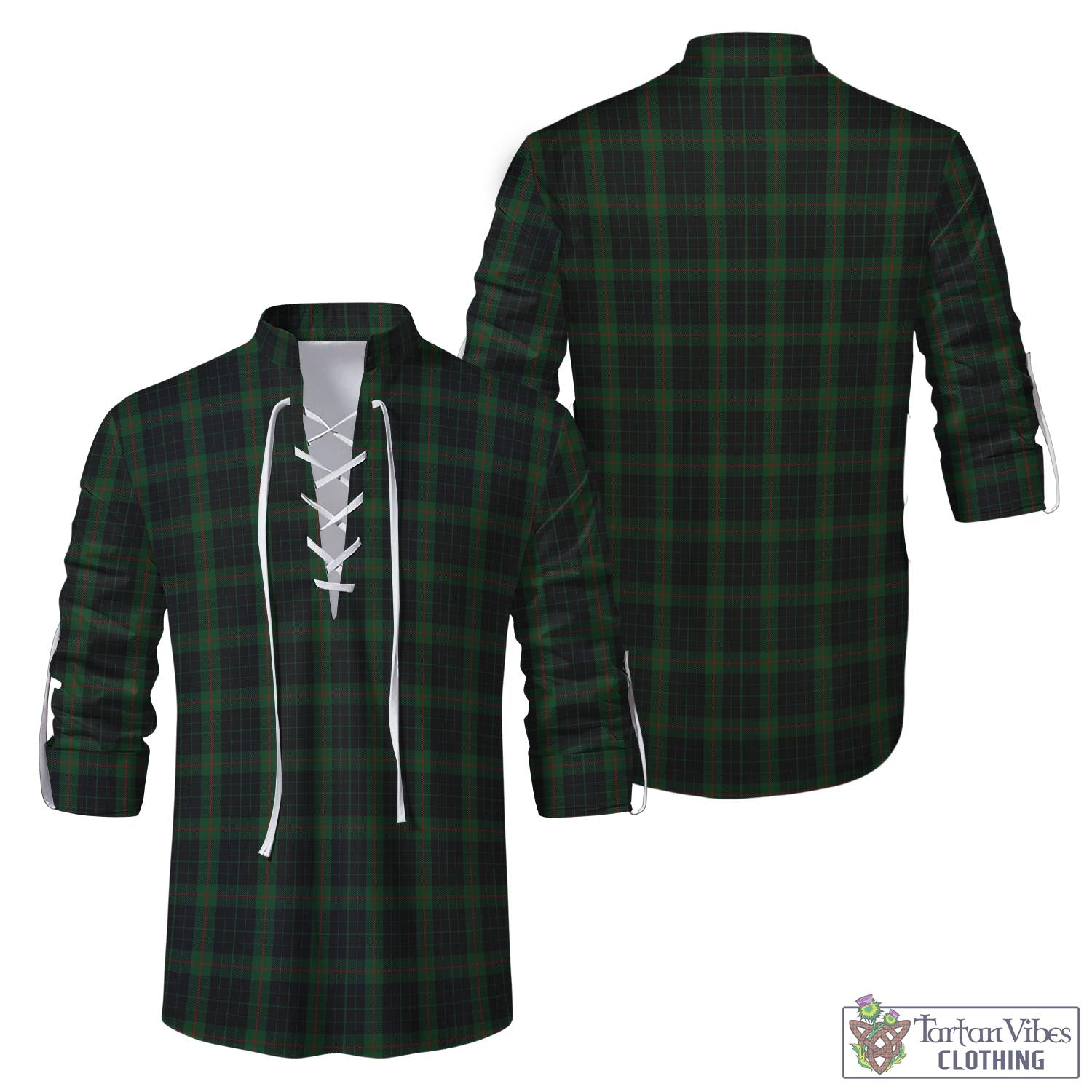 Tartan Vibes Clothing Gunn Logan Tartan Men's Scottish Traditional Jacobite Ghillie Kilt Shirt