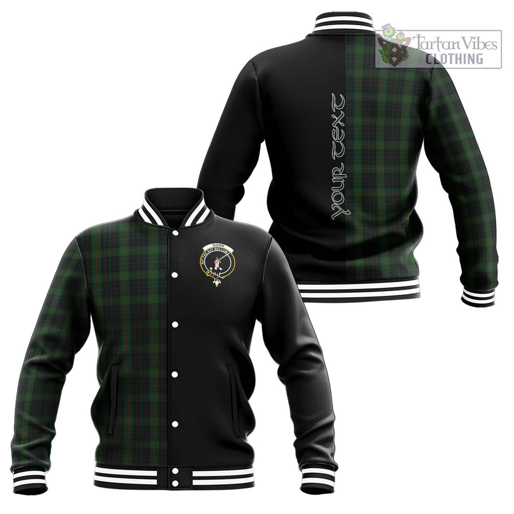 Gunn Logan Tartan Baseball Jacket with Family Crest and Half Of Me Style Unisex - Tartanvibesclothing Shop