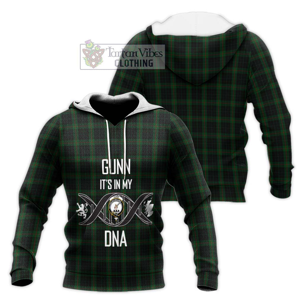 Gunn Logan Tartan Knitted Hoodie with Family Crest DNA In Me Style Unisex Knitted Pullover Hoodie - Tartanvibesclothing Shop