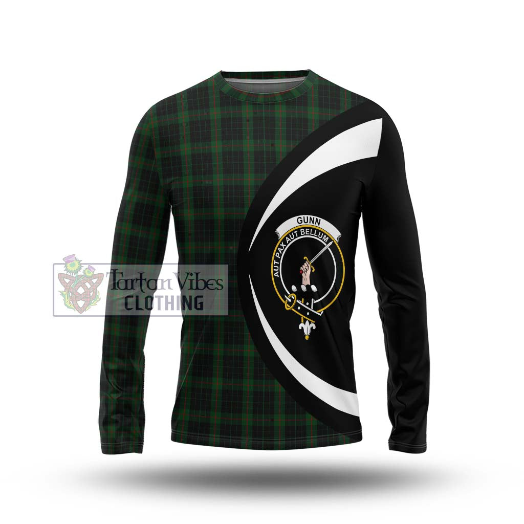 Gunn Logan Tartan Long Sleeve T-Shirt with Family Crest Circle Style Unisex - Tartan Vibes Clothing