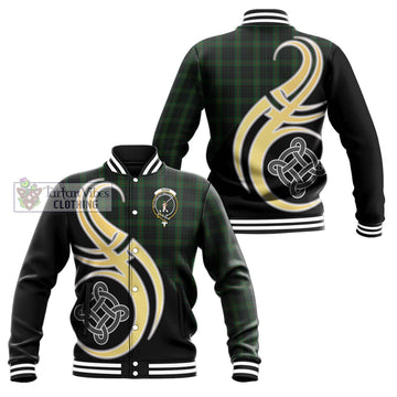 Gunn Logan Tartan Baseball Jacket with Family Crest and Celtic Symbol Style