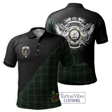 Gunn Logan Tartan Polo Shirt with Family Crest and Military Logo Style