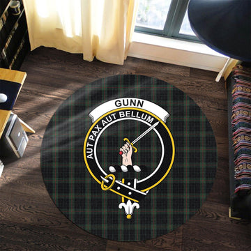 Gunn Logan Tartan Round Rug with Family Crest