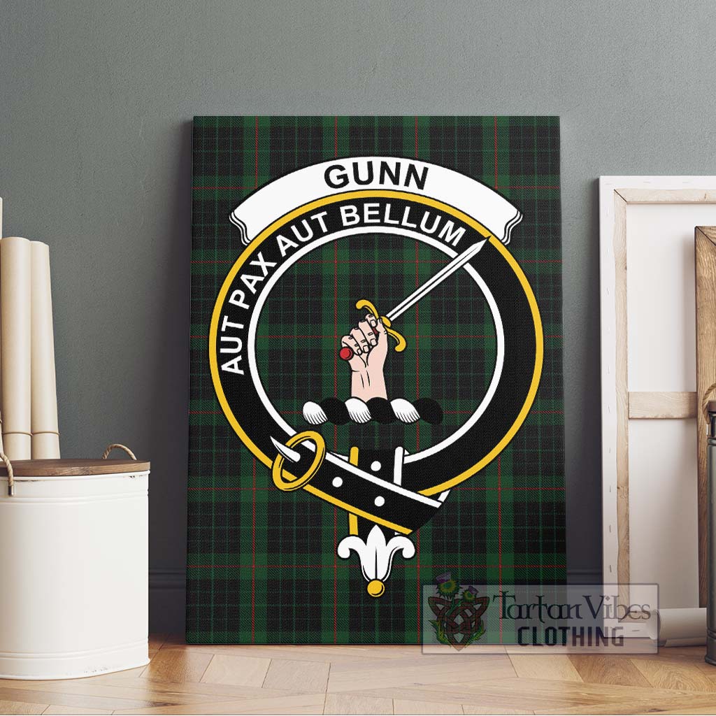 Tartan Vibes Clothing Gunn Logan Tartan Canvas Print Wall Art with Family Crest