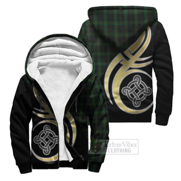 Gunn Logan Tartan Sherpa Hoodie with Family Crest and Celtic Symbol Style