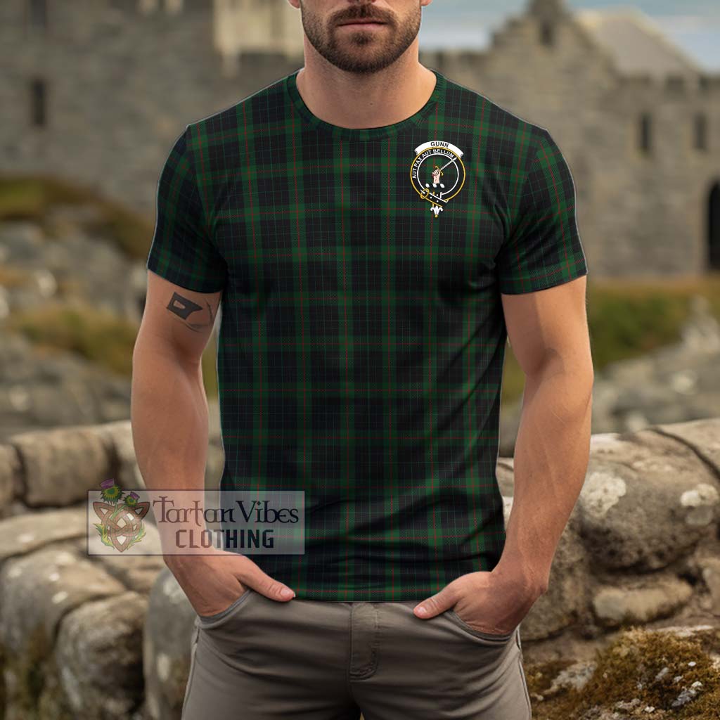 Tartan Vibes Clothing Gunn Logan Tartan Cotton T-Shirt with Family Crest