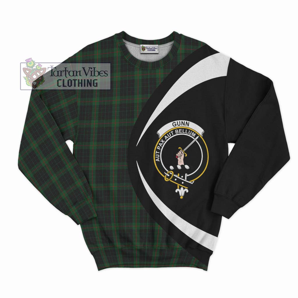 Gunn Logan Tartan Sweatshirt with Family Crest Circle Style Unisex - Tartan Vibes Clothing