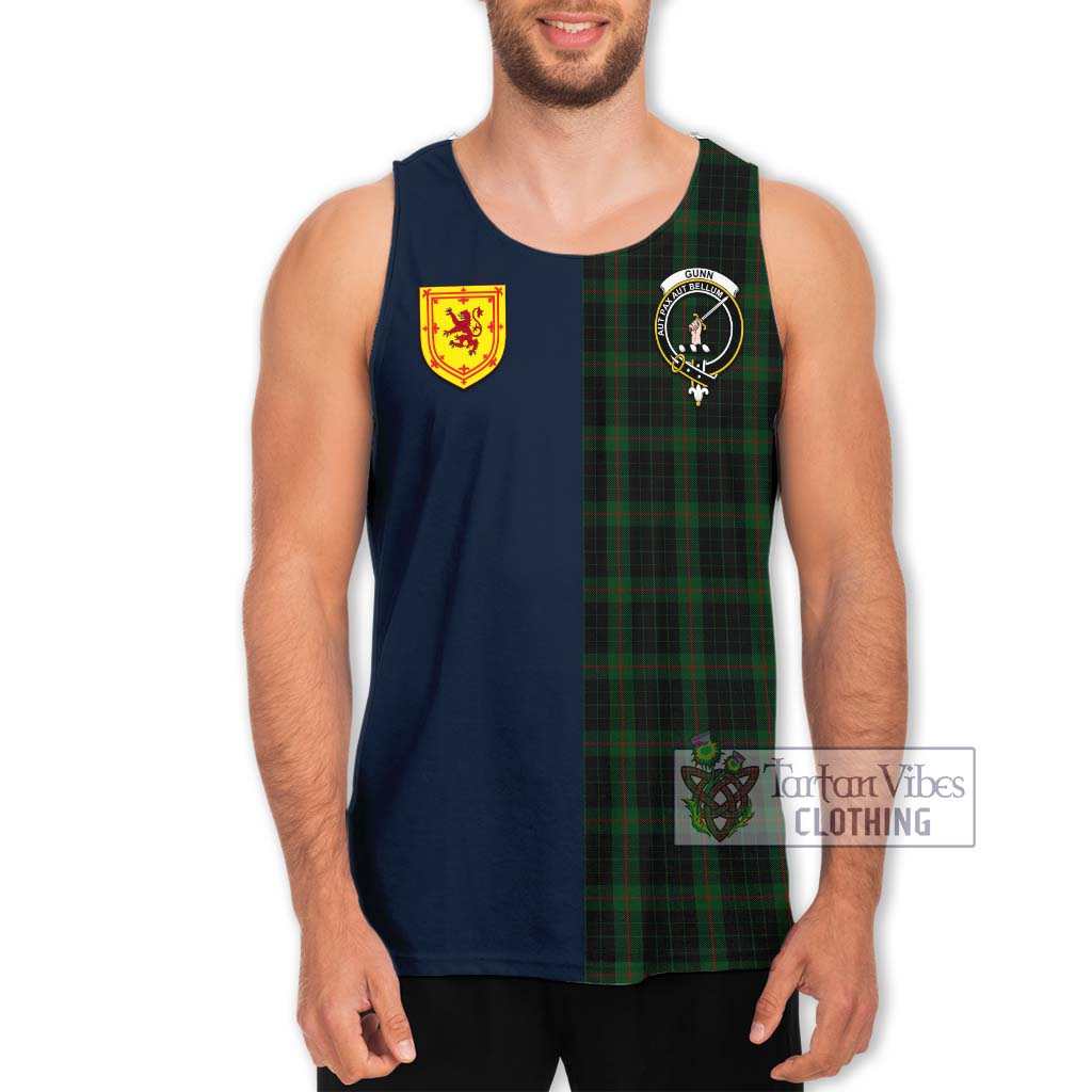 Tartan Vibes Clothing Gunn Logan Tartan Men's Tank Top with Scottish Lion Royal Arm Half Style