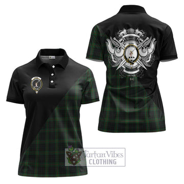 Gunn Logan Tartan Women's Polo Shirt with Family Crest and Military Logo Style